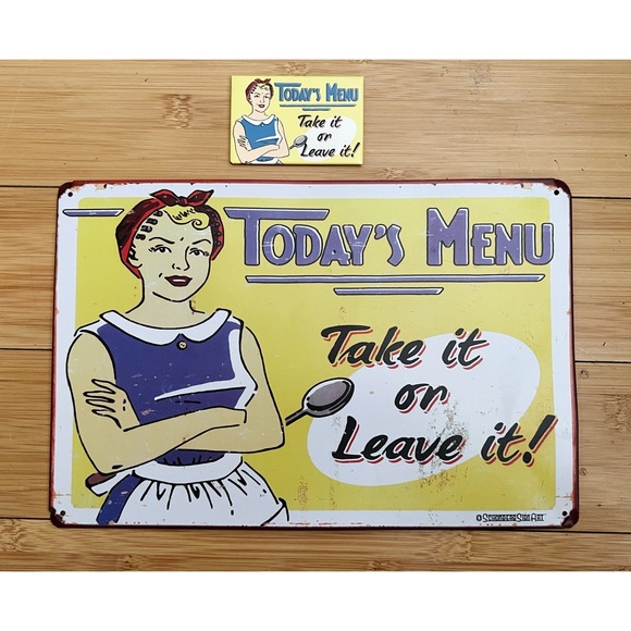 Take it or leave it tin plaque and magnet set - Picture 1 of 11